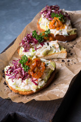 Bruschetta with crab salad