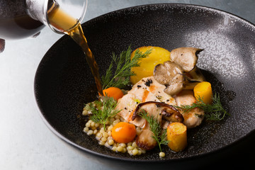 Mushroom soup with chicken