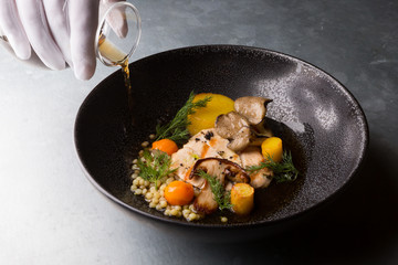 Mushroom soup with chicken