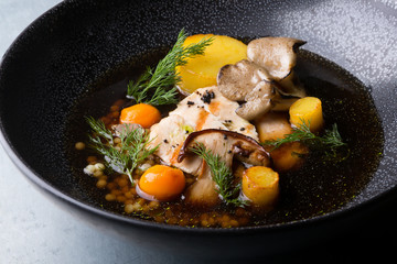 Mushroom soup with chicken