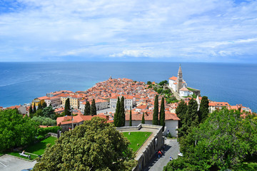 View of Piran town in Slovenia