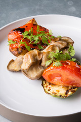 Grilled vegetables garnish