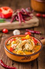 Chicken curry vegetable delish food