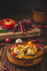 Chicken curry vegetable delish food