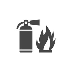 Fire sign vector, Fire extinguisher icon