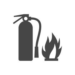 Fire sign vector, Fire extinguisher icon
