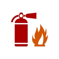 Fire sign vector, Fire extinguisher icon