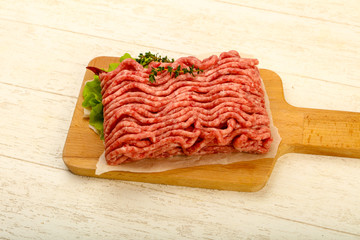 Raw minced beef meat