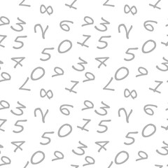 Mathematics background - different numbers in random pattern. School pattern for children.Background for kids. Seamless abstract vector pattern