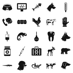 Obraz premium Cow leech icons set, simple style