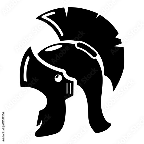 "Roman helmet icon, simple black style" Stock image and royalty-free
