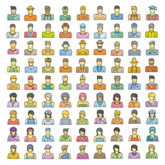 people avatar, user icons color theme