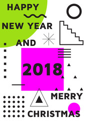 Bright festive New Year poster 