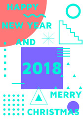 Bright festive New Year poster 