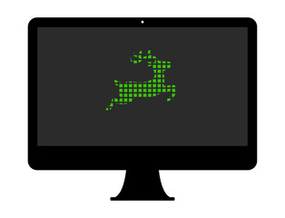 Pixel Icon PC - Rentier im Sprung