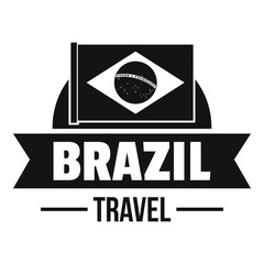 Brazil flag logo, simple black style