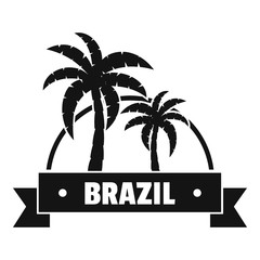 Brazil palm logo, simple black style