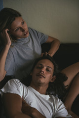 Obraz premium Lovely couple spending quality time together