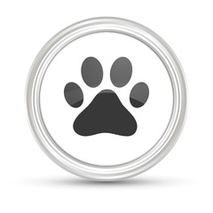 Weißer Button - Tierpfote