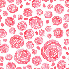 seamless pattern with watercolor floral elements