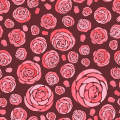 seamless pattern with watercolor floral elements
