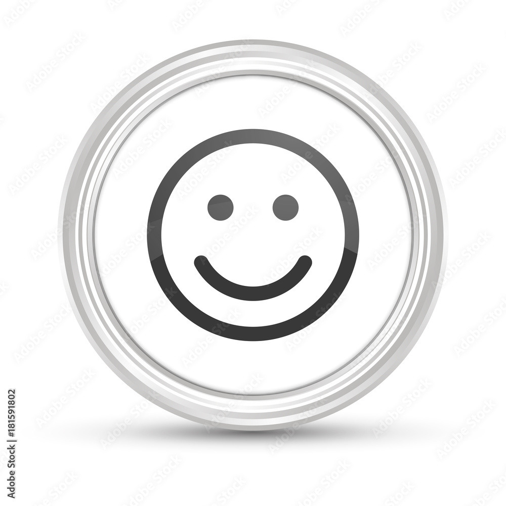 Canvas Prints weißer button - smiley lächelt