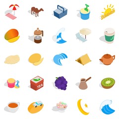 luxuriate icons set, isometric style