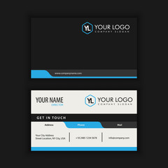 Modern Creative and Clean Business Card Template with blue dark color