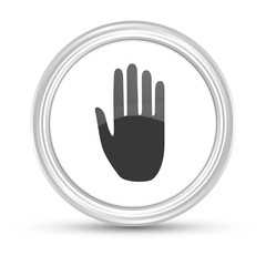Weißer Button - Handfläche - Stopp