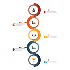 Circle infographic template five option, process or step for business presentation.