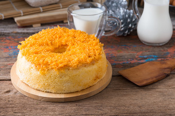 Gold Egg Yolk Thread Cakes, Thai call 'Cake Foi Tong