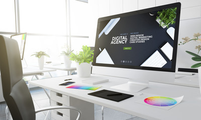 3d digital agency design studio - obrazy, fototapety, plakaty