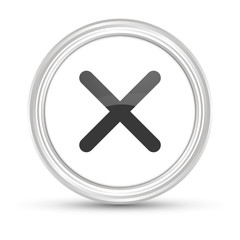 Weißer Button - Kreuz - Falsch