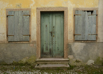 A disused building in hill village of Erto in Friuli Venezia Giulia, north east Italy.