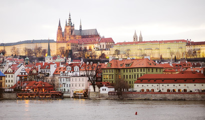 Prague, Czech Republic - view of the Castle and Vltava river