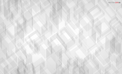 Geometric wireframe background of urban building. Abstract blueprint 3D render. Vector illustration.
