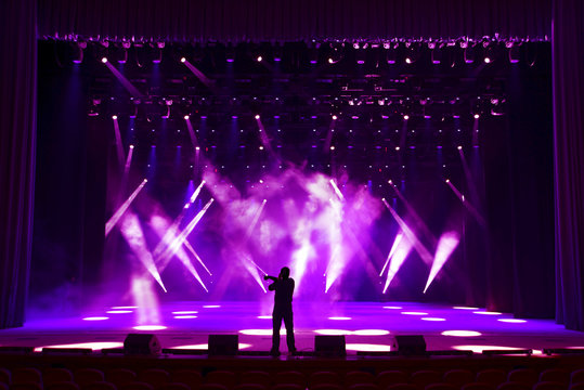 Singing Man On Concert Stage