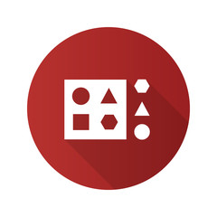 Shape sorter toy flat design long shadow glyph icon