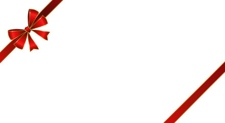 Weihnachten Schleife Rot Gold - Schräg 1