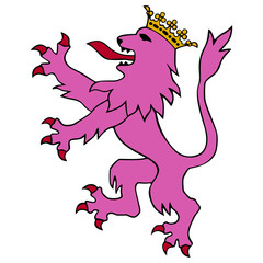 Spanish lion. Symbol of Leon. Abstract concept. Vector illustration on white background.