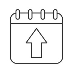 Upload calendar linear icon