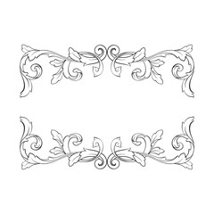 Classical baroque ornament vector 