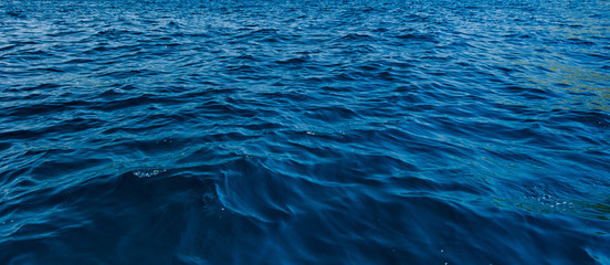 Blue dark water surface at open sea, Dark and deep ocean