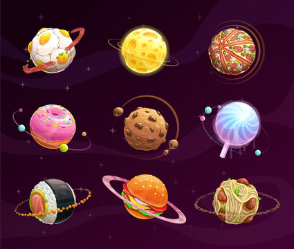 Food planet galaxy concept.