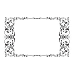 Classical baroque ornament vector 
