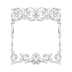 Classical baroque ornament vector 