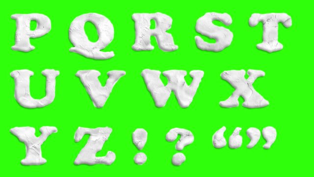 animated paper cutout font isolated on chroma key green screen background animation all letters, punctuation, and numbers - new quality dynamic cartoon joyful colorfool footage