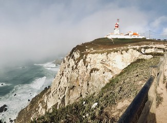 Cabo da Roca lighthouse and the ocean