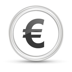 Weißer Button - Euro - Währung