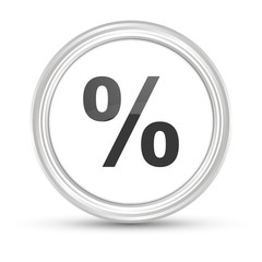 Weißer Button - Prozent Zeichen